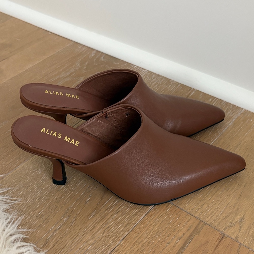 Alias Mae Chestnut Leather Mules